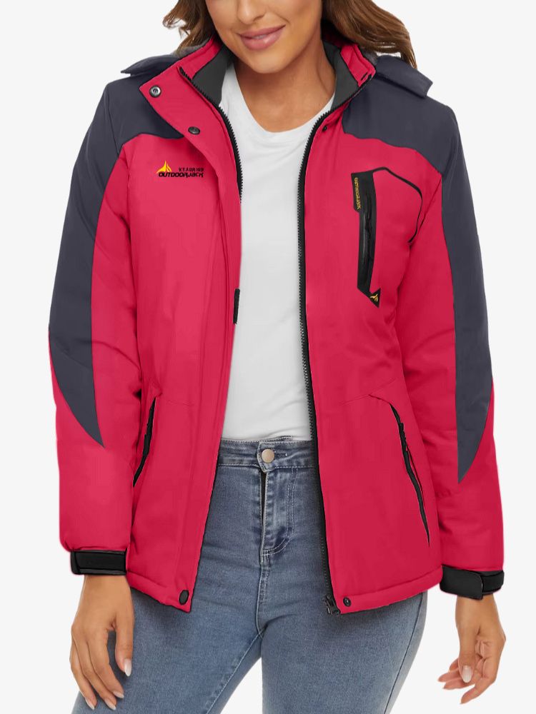 Veste de ski imperméable haut de gamme pour femme - Veste d'hiver avec capuche ajustable et doublure thermique 4