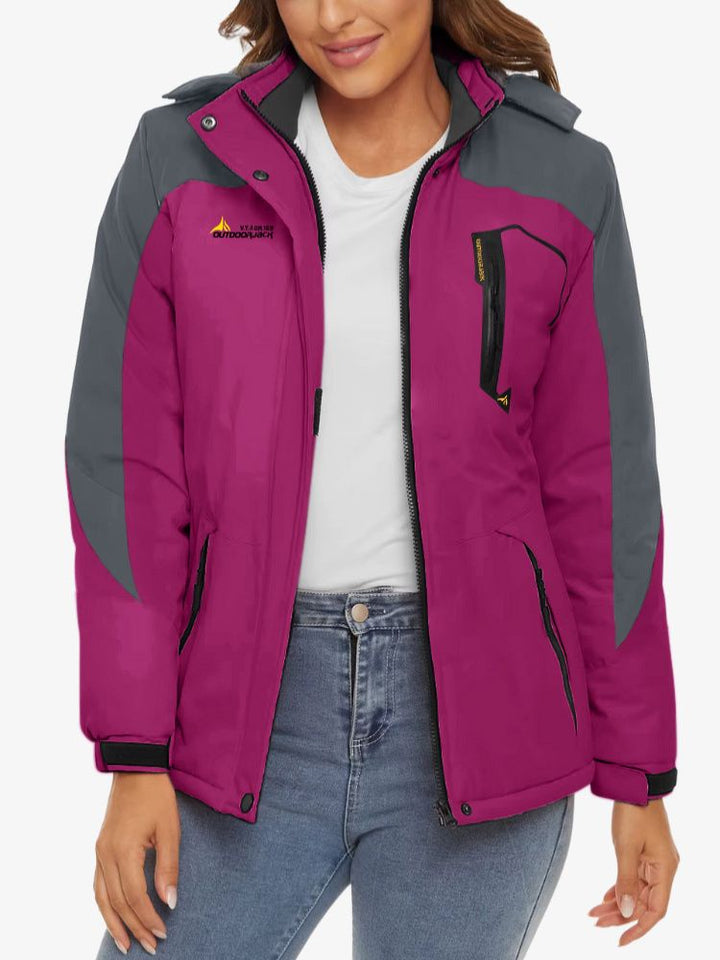 Veste de ski imperméable haut de gamme pour femme - Veste d'hiver avec capuche ajustable et doublure thermique 5