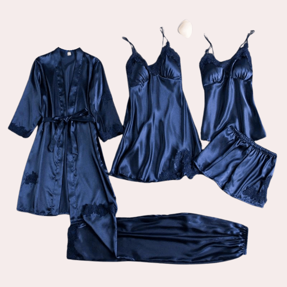 Vêtement de Détente en Satin Noir avec Dentelle Élégante – Confort Optimal et Style Raffiné, Tailles M à 3XL 1