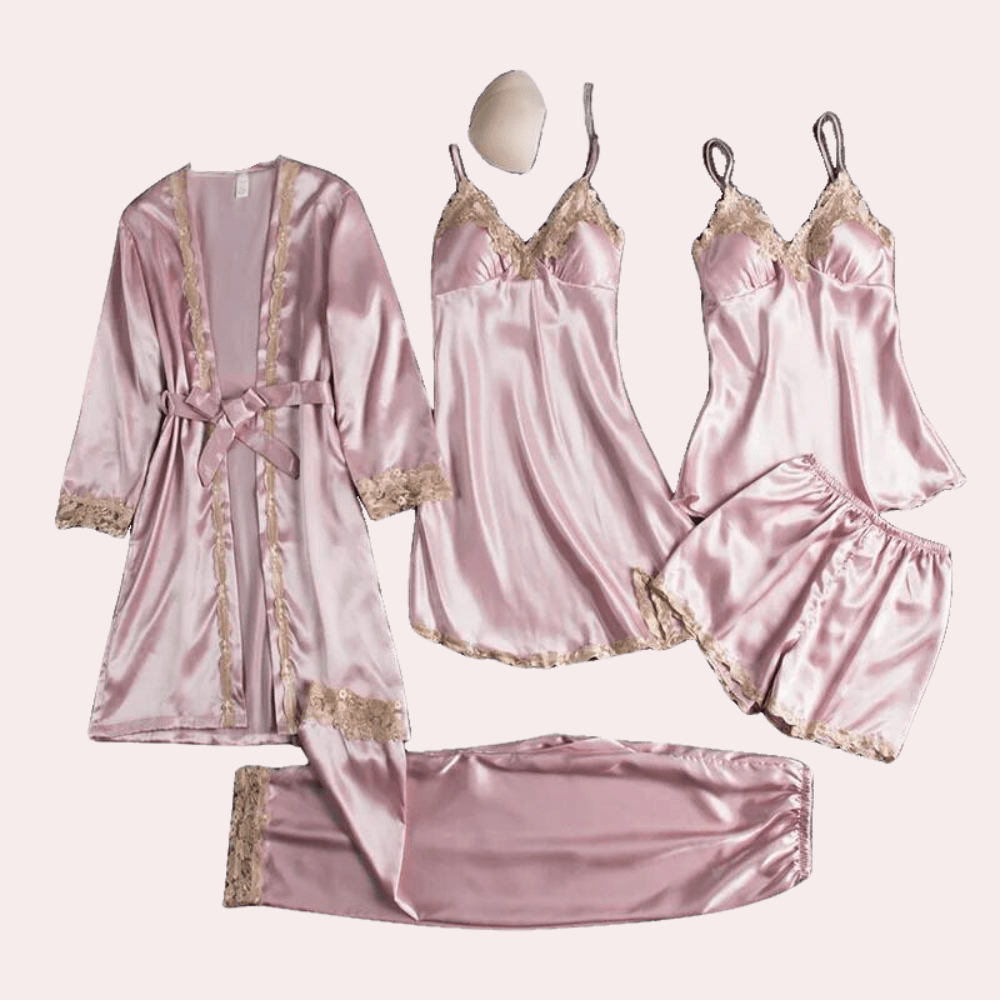 Vêtement de Détente en Satin Noir avec Dentelle Élégante – Confort Optimal et Style Raffiné, Tailles M à 3XL 3
