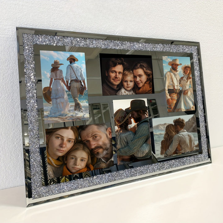 Wall Art Mother's Day Photo Frame Collage Wooden Mirror Decor