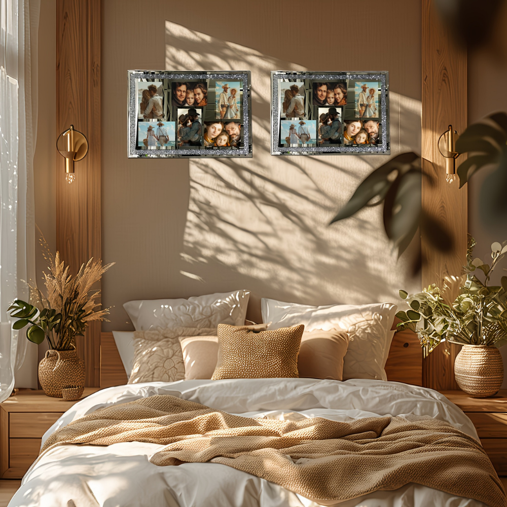 Wall Art Mother's Day Photo Frame Collage Wooden Mirror Decor