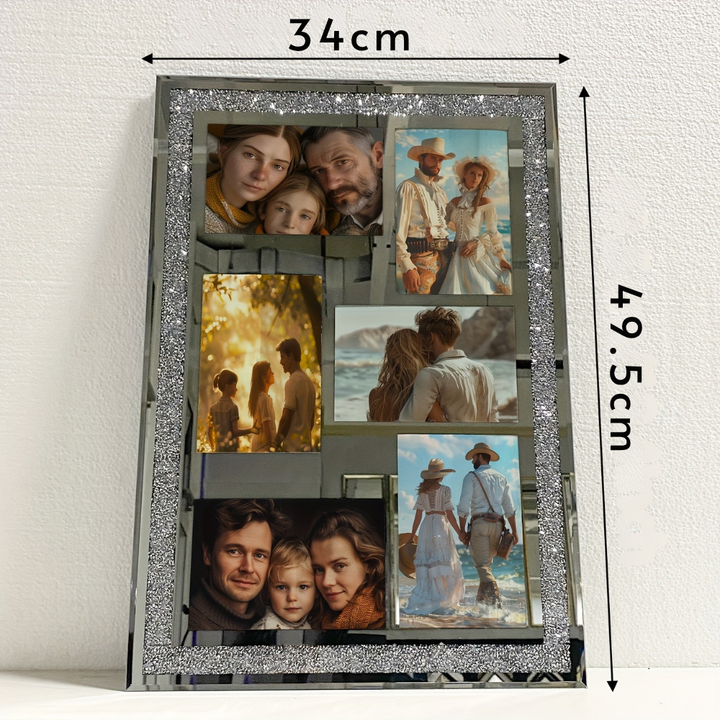 Wall Art Mother's Day Photo Frame Collage Wooden Mirror Decor