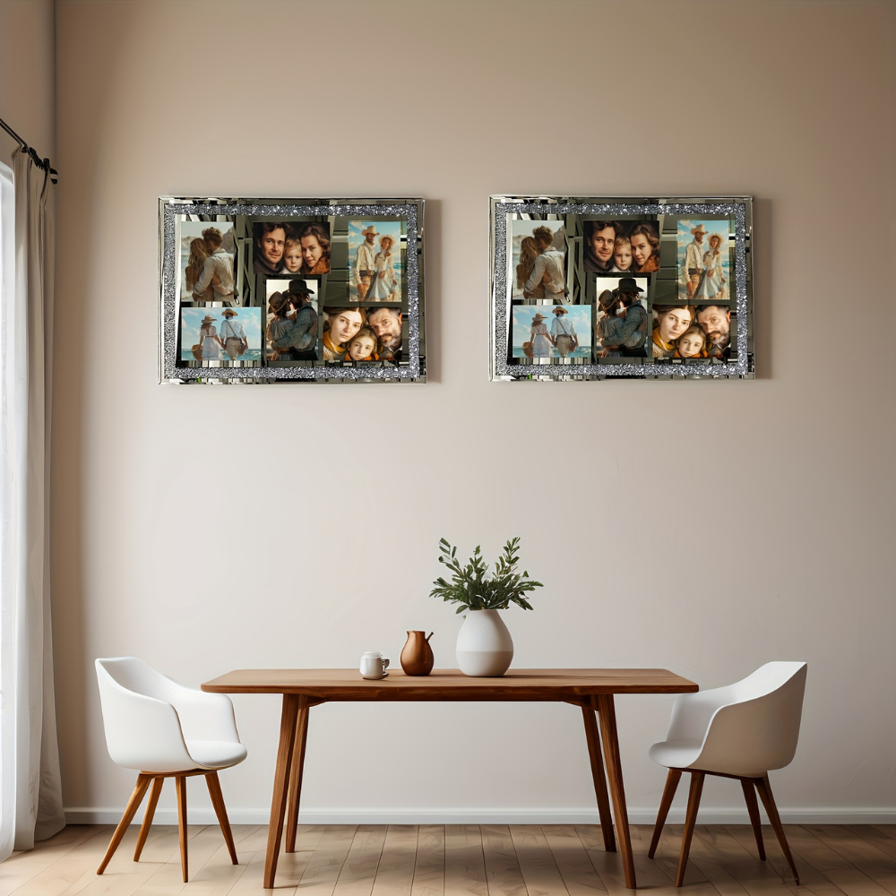 Wall Art Mother's Day Photo Frame Collage Wooden Mirror Decor