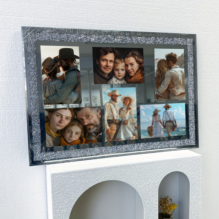 Wall Art Mother's Day Photo Frame Collage Wooden Mirror Decor