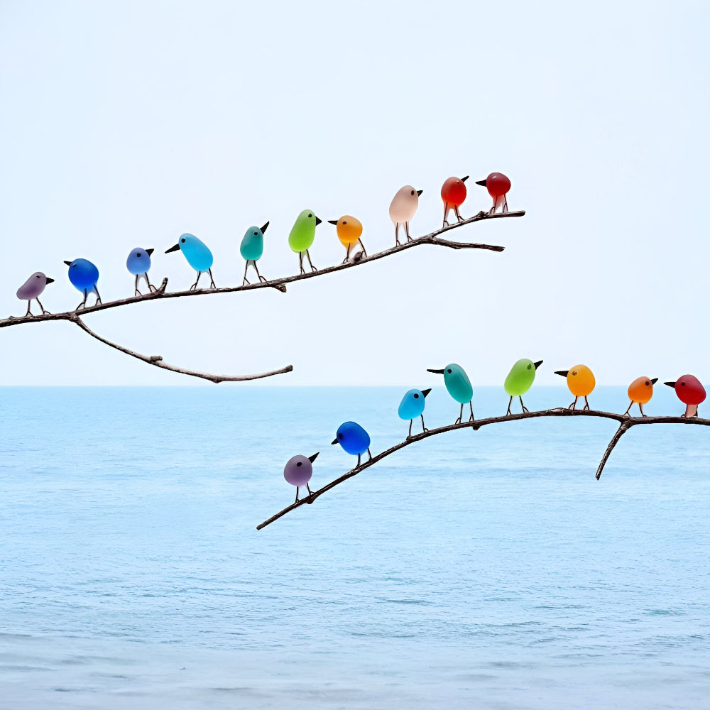 Wall Art Sea Glass Bird Driftwood Display