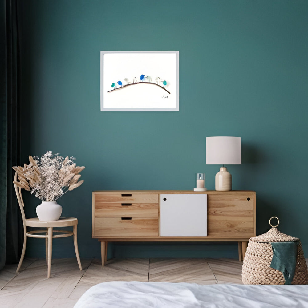 Wall Art Sea Glass Bird Driftwood Display