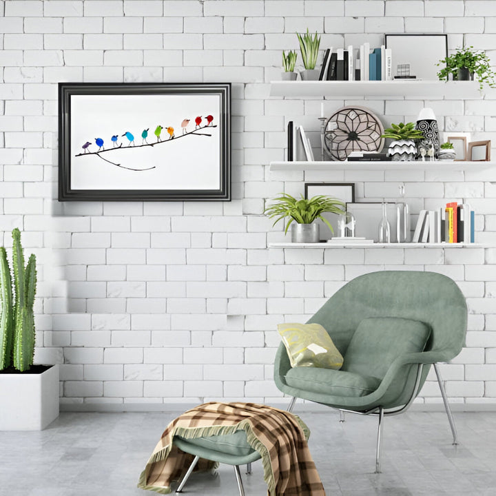 Wall Art Sea Glass Bird Driftwood Display