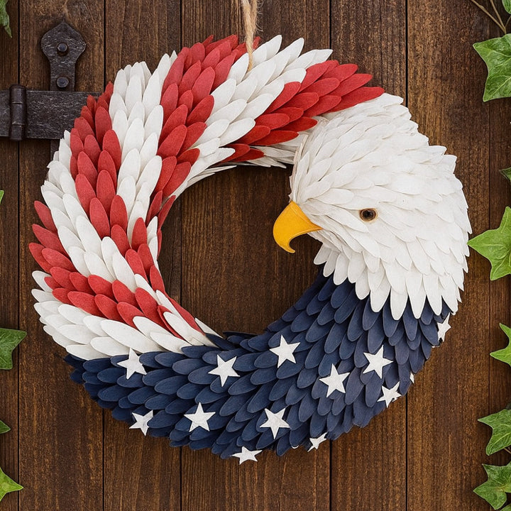 Wall Art Veterans Eagle Wreath Boxwood Display