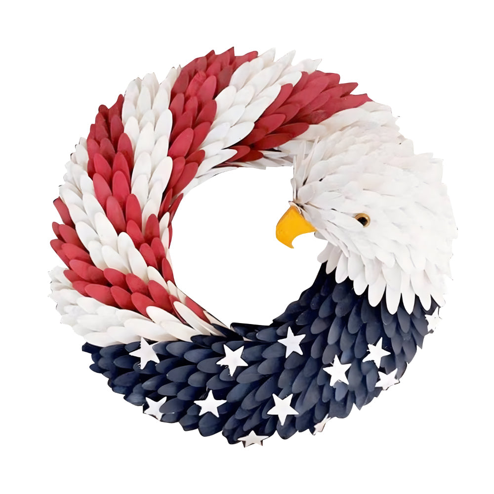 Wall Art Veterans Eagle Wreath Boxwood Display