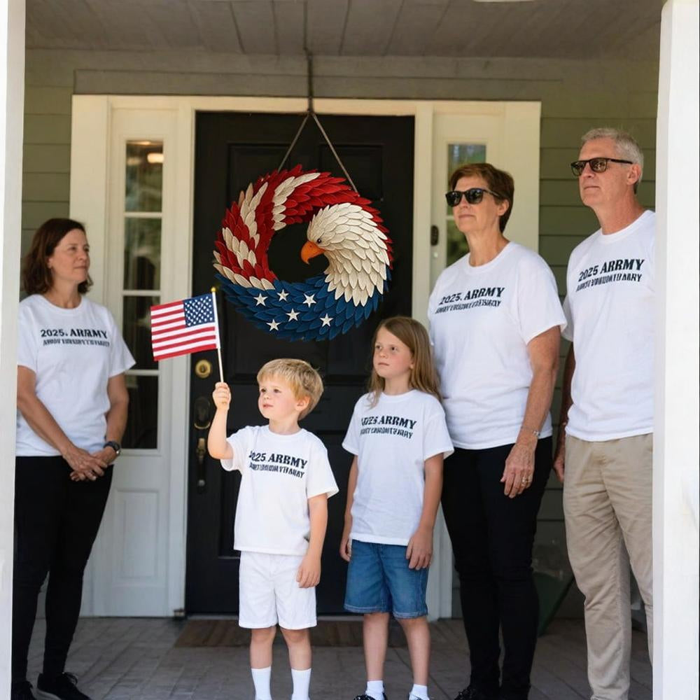 Wall Art Veterans Eagle Wreath Boxwood Display