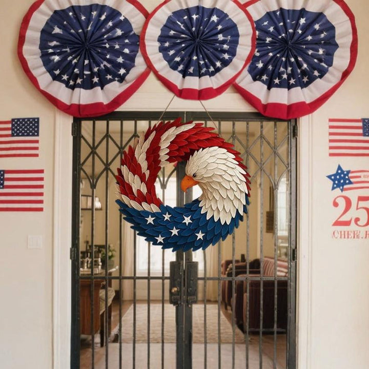 Wall Art Veterans Eagle Wreath Boxwood Display