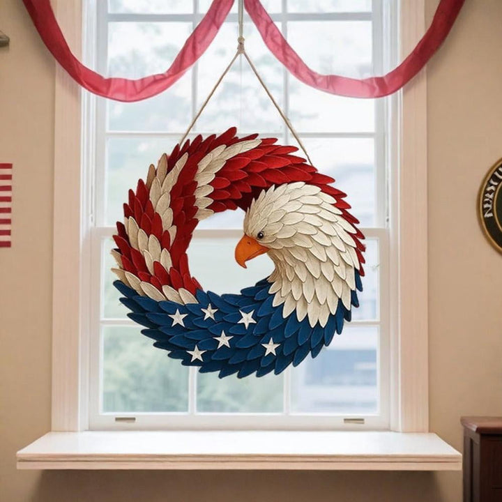 Wall Art Veterans Eagle Wreath Boxwood Display