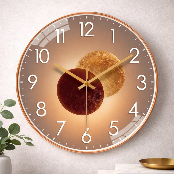 Wall Clock Silent Modern Round Plastic Glass Timepiece