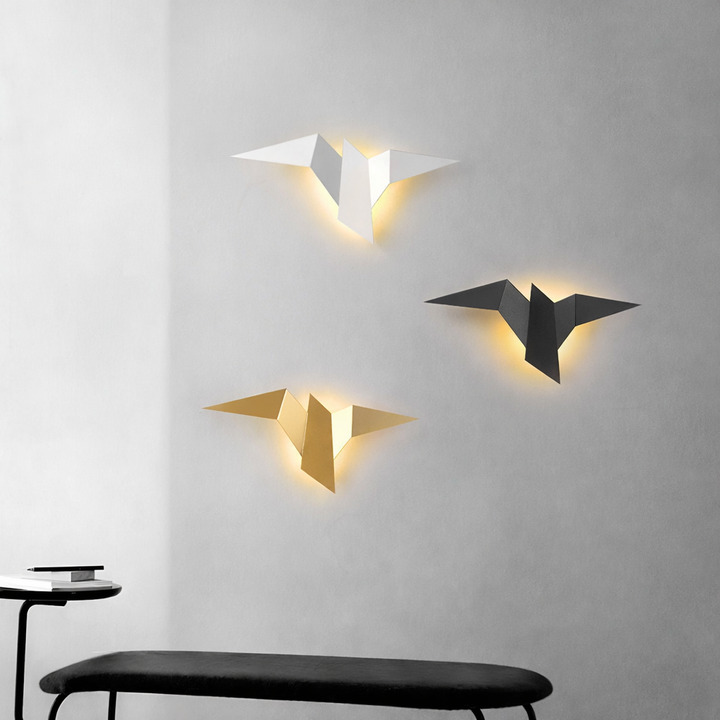 Lampada da parete in metallo origami LED per interni