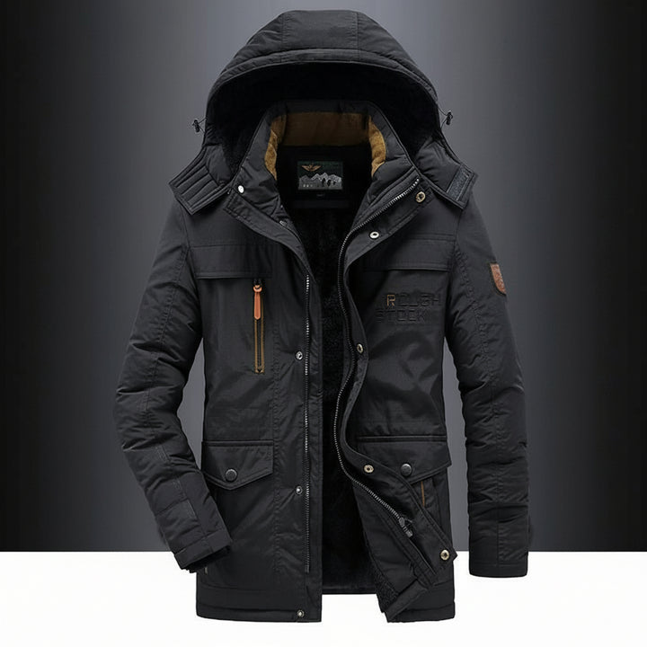 Winter Jacket Quilted Parka Hooded Windproof Outdoor Coat