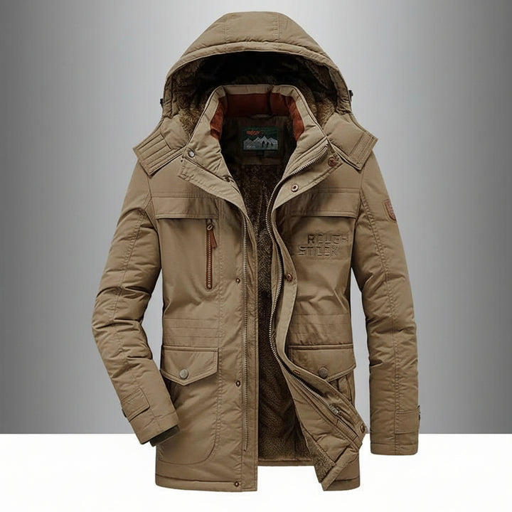 Winter Jacket Quilted Parka Hooded Windproof Outdoor Coat