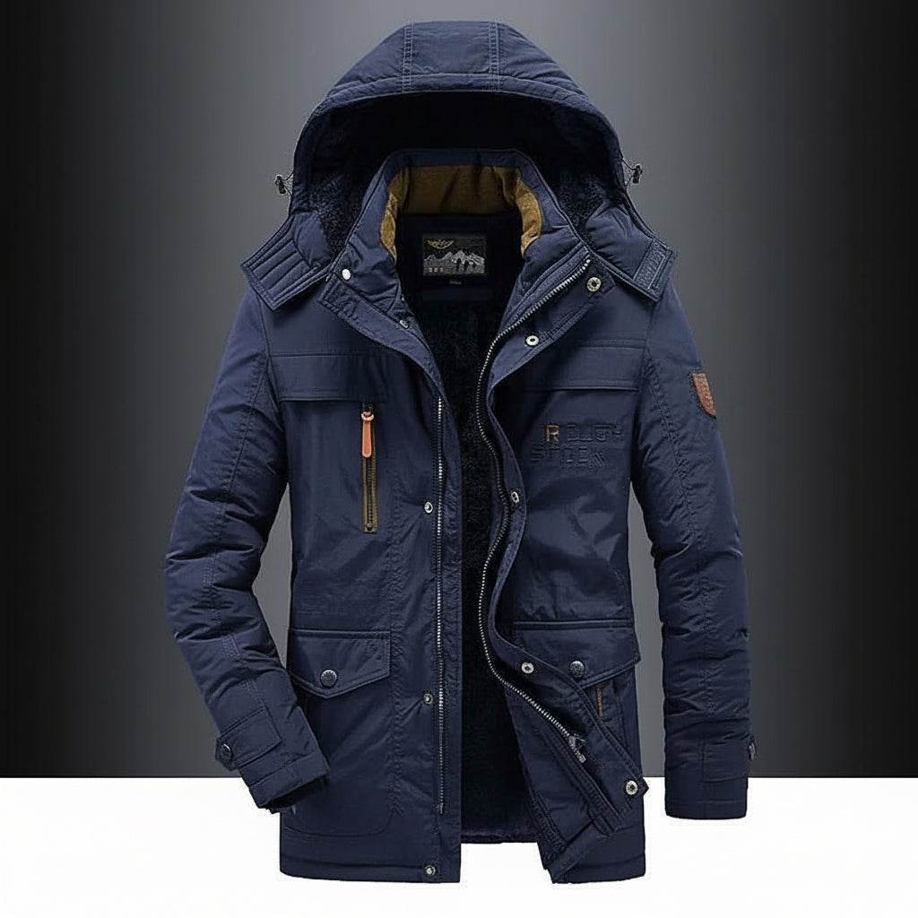 Winter Jacket Quilted Parka Hooded Windproof Outdoor Coat