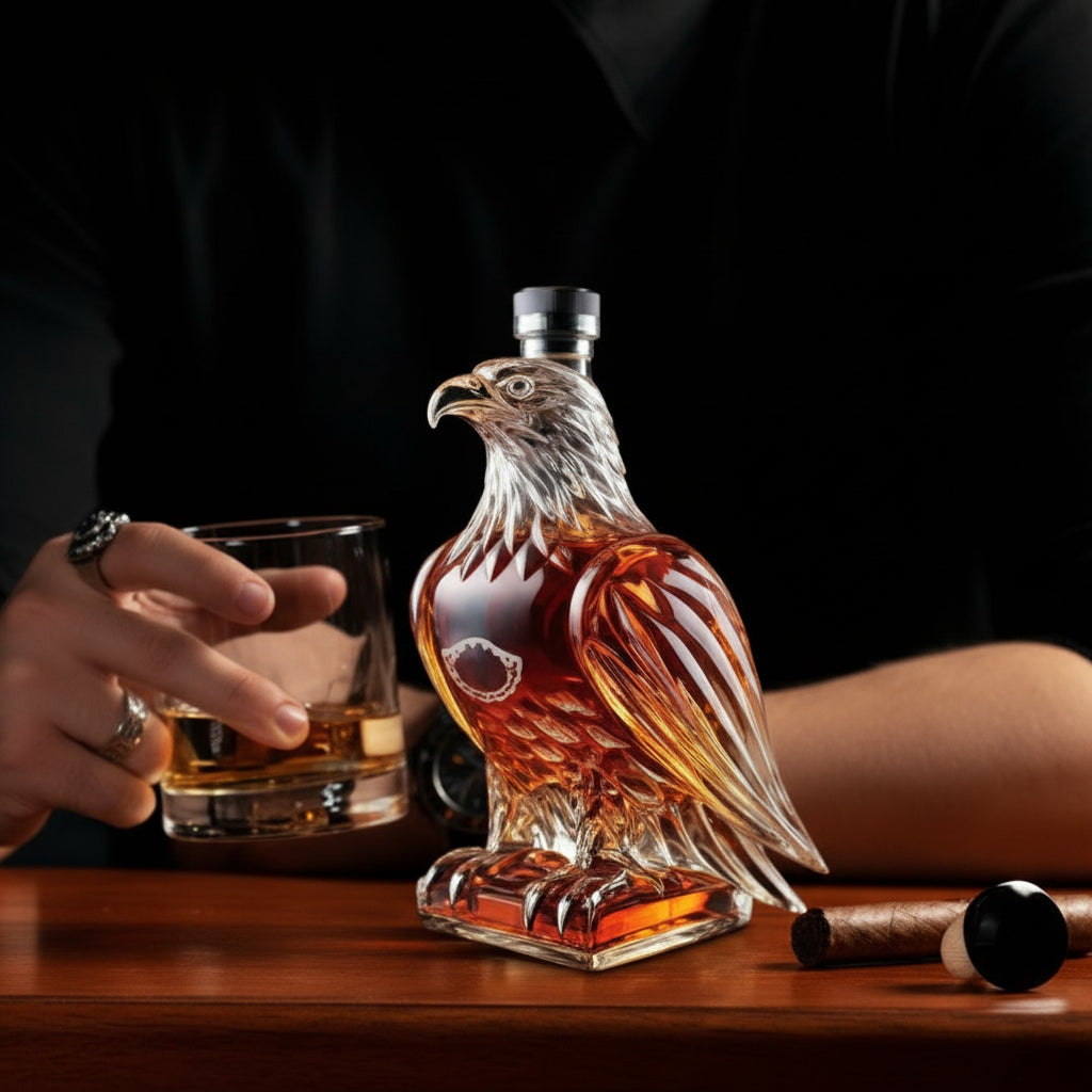 Decanter Whiskey Vetro Aquila Decorazione Bar