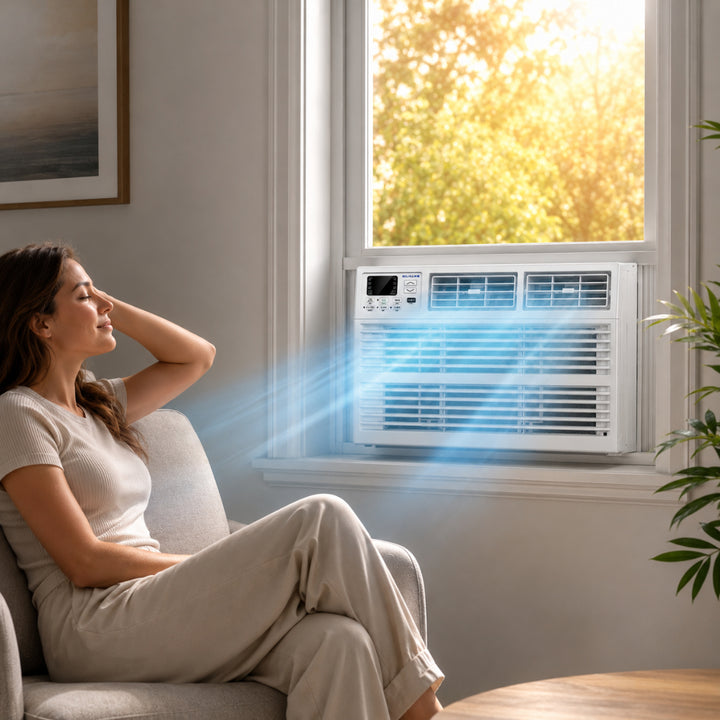 Window AC Unit Smart Cooling Quiet Room Air Conditioner