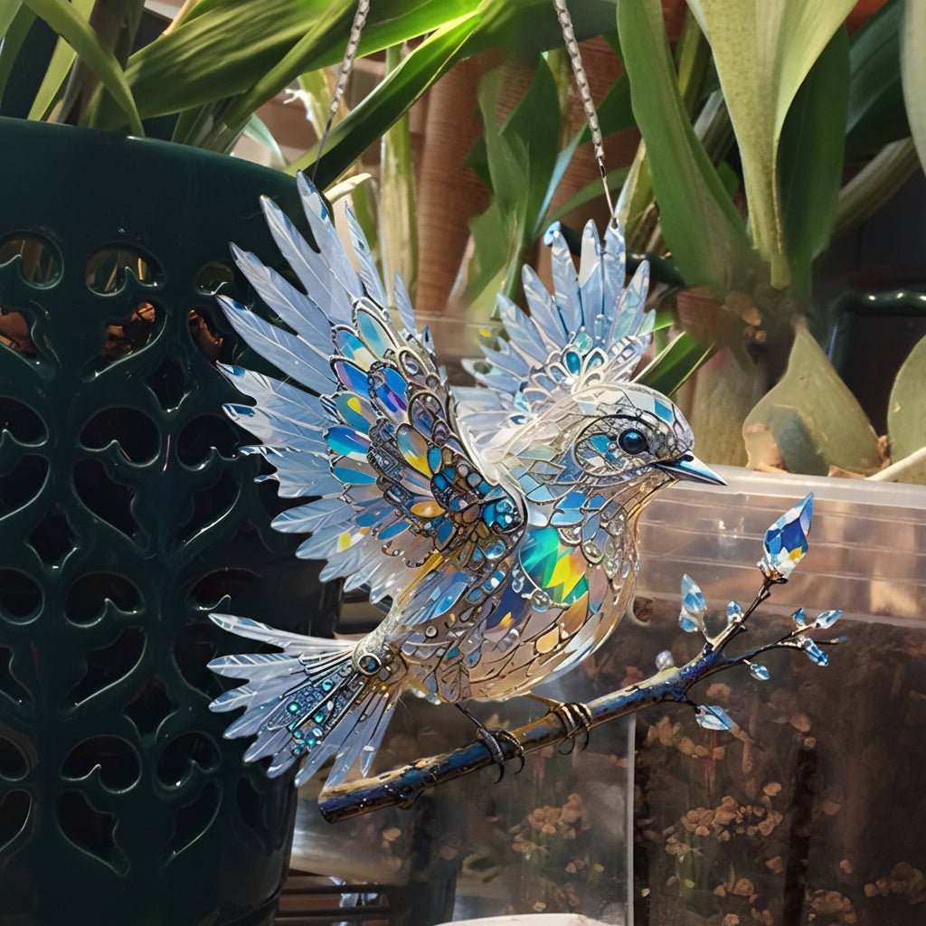 Bluebird Window Suncatcher Stained Glass Effect Hanging Decoration