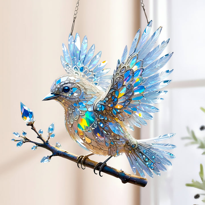 Bluebird Window Suncatcher Stained Glass Effect Hanging Decoration