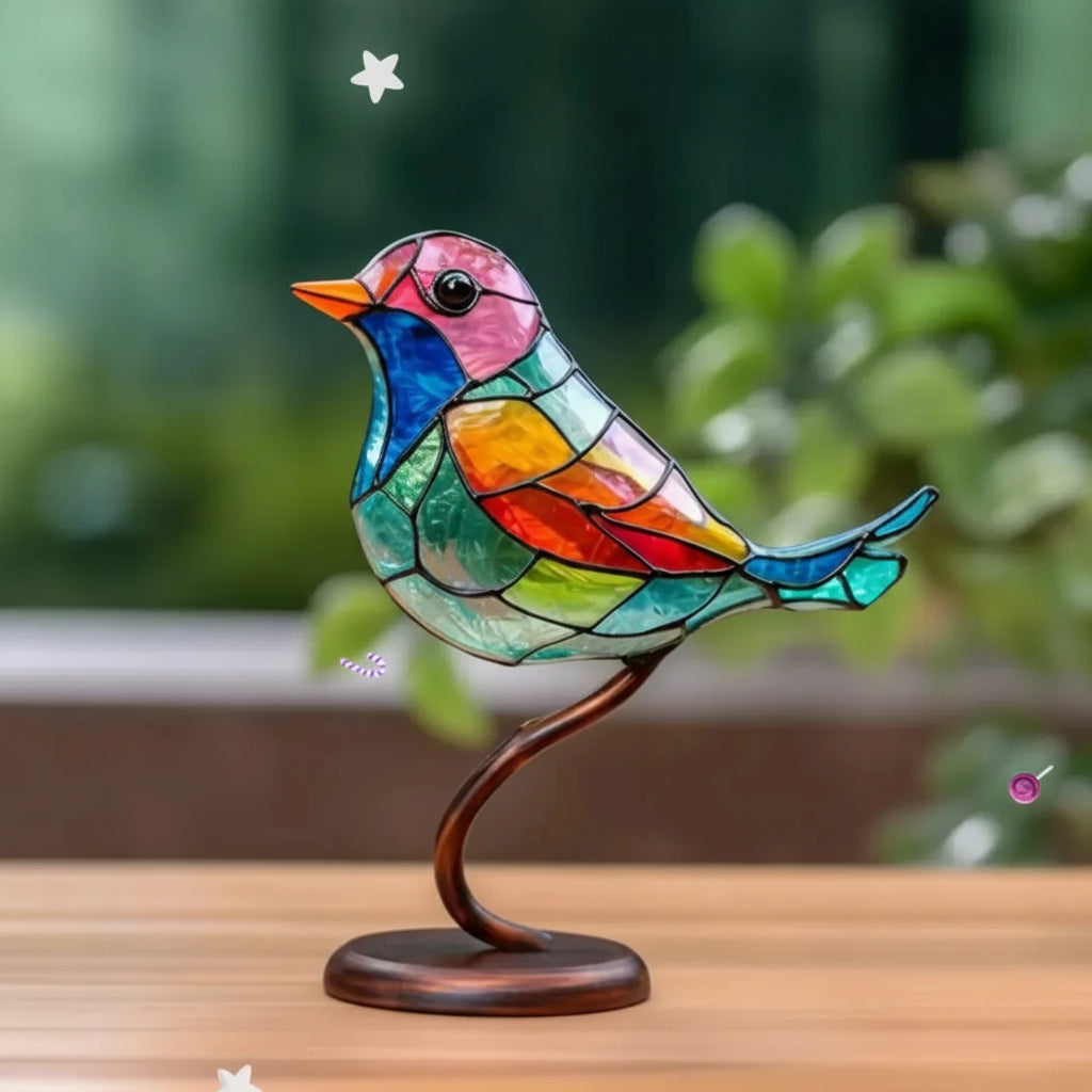 Buntglas Vogel Fensterdekoration Lebendige Raumgestaltung