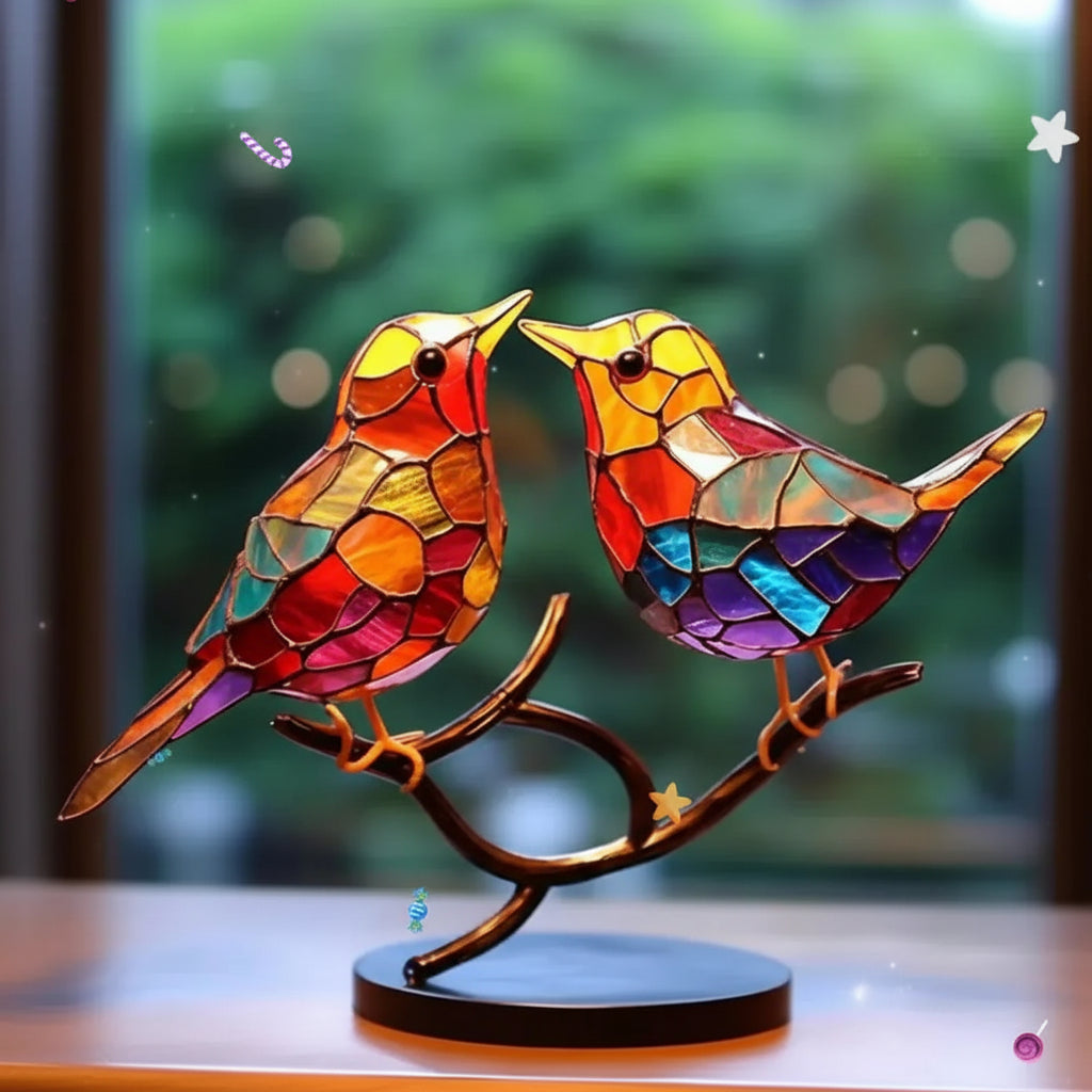 Buntglas Vogel Fensterdekoration Lebendige Raumgestaltung
