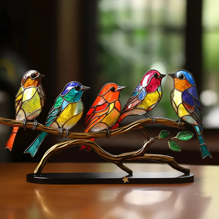 Buntglas Vogel Fensterdekoration Lebendige Raumgestaltung