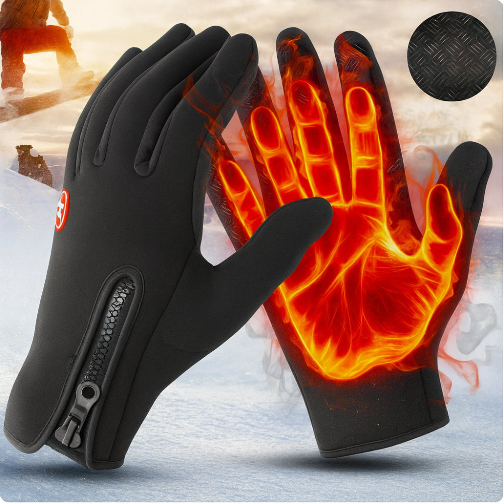 Electric Heated Gloves Touchscreen Outdoor Winter Mitten Grid