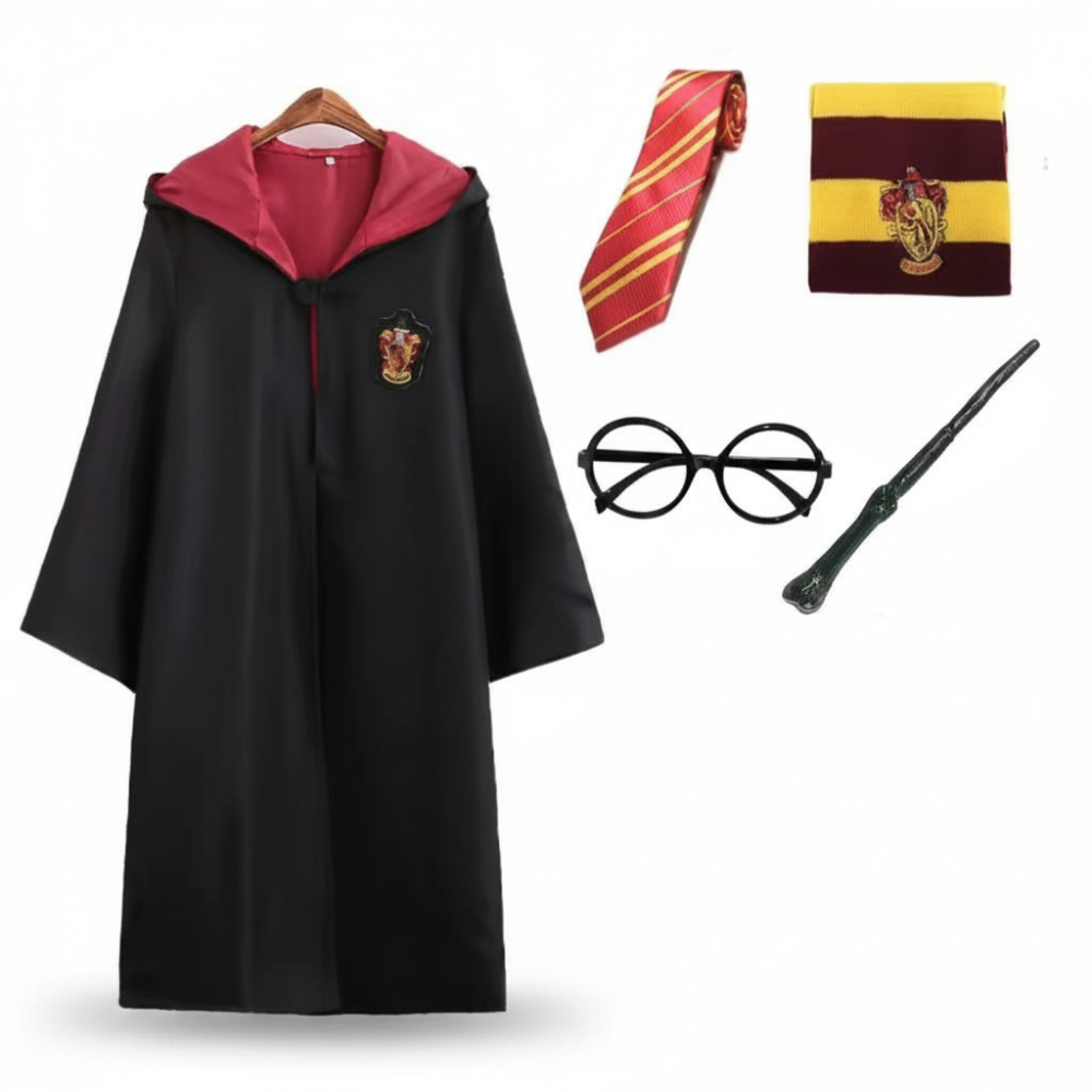 Wizard Costume Cloak Wand Glasses Accessories Kids Adults