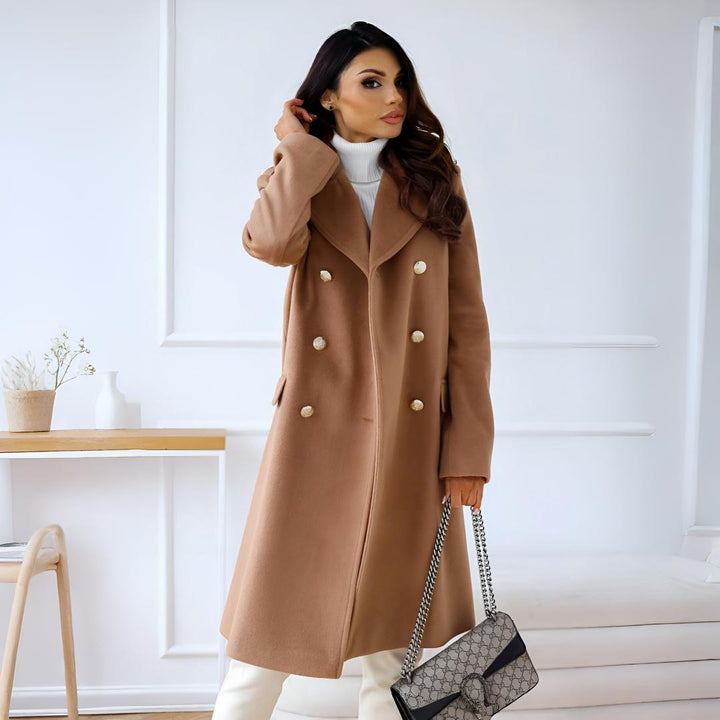 Damen langer Mantel Winter Trenchcoat-Stil Oberbekleidung