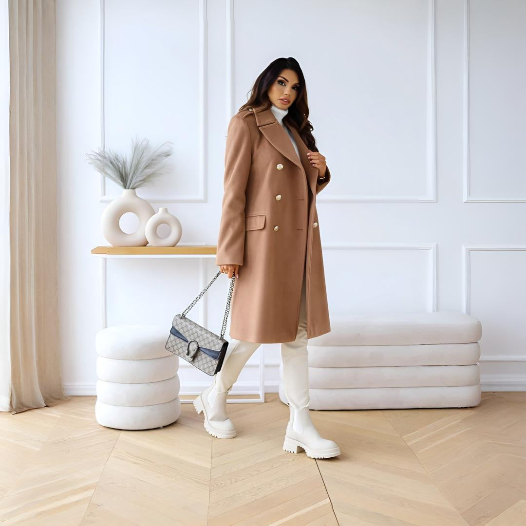 Damen langer Mantel Winter Trenchcoat-Stil Oberbekleidung