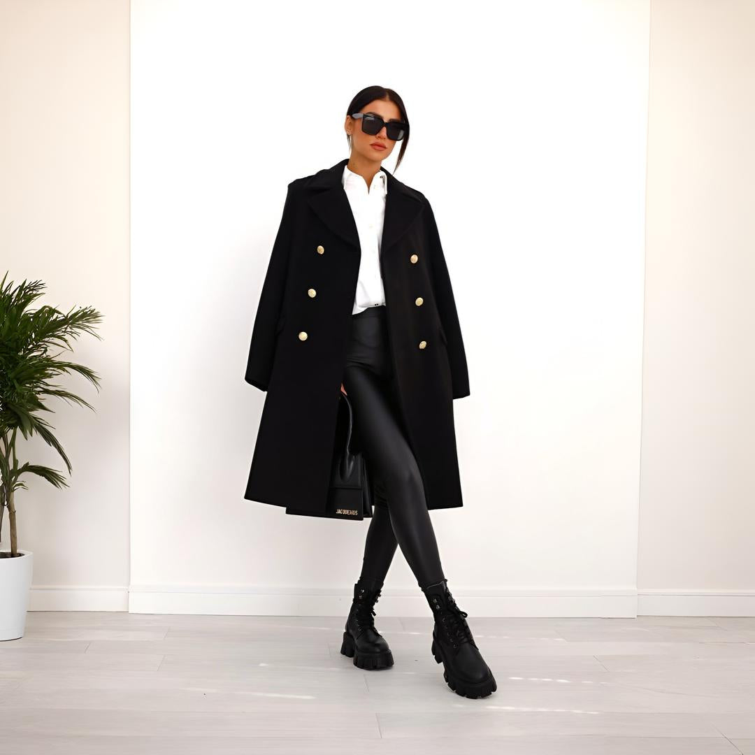 Damen langer Mantel Winter Trenchcoat-Stil Oberbekleidung