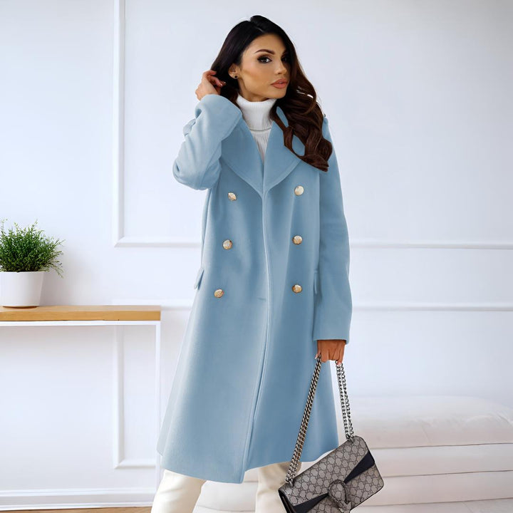 Damen langer Mantel Winter Trenchcoat-Stil Oberbekleidung