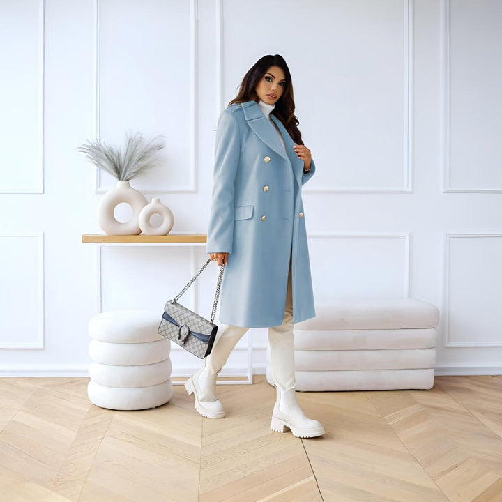 Damen langer Mantel Winter Trenchcoat-Stil Oberbekleidung