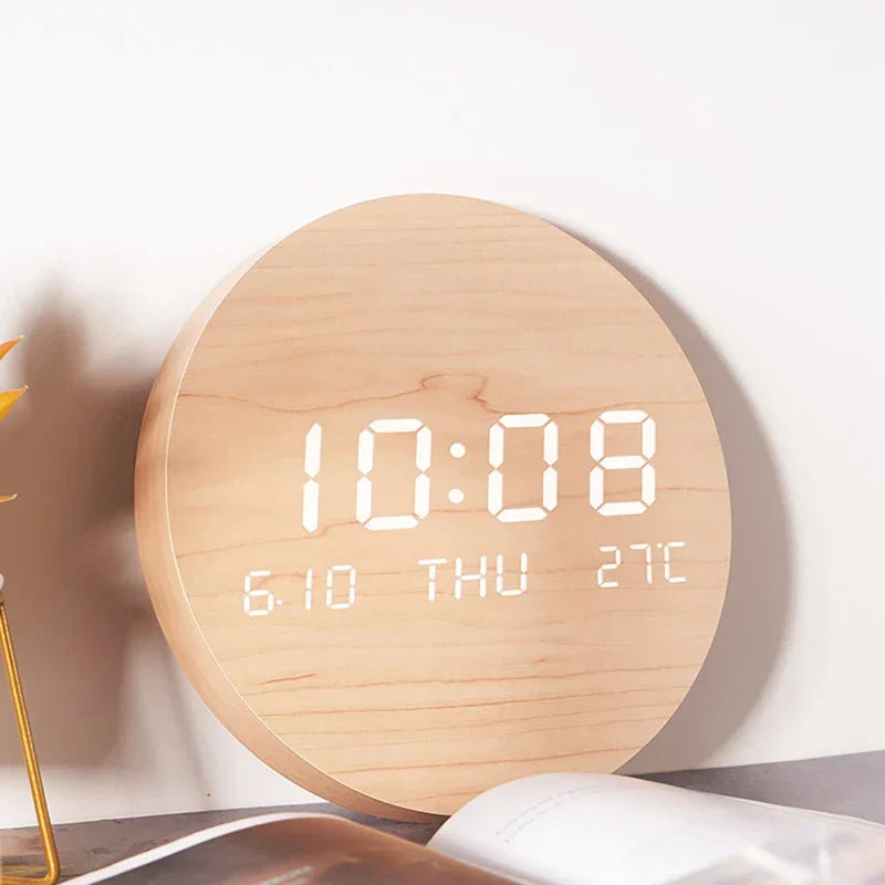WoodenWake | Horloge de bureau LED écologique 2