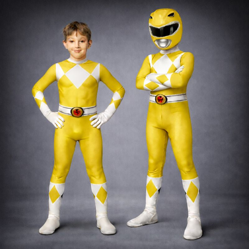 Dětský kostým superhrdiny s overalem a maskou na karnevalovou párty