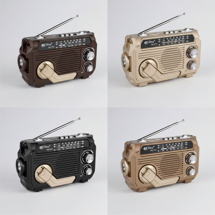 Solar Powered Emergency Radio Bluetooth Flashlight USB Charging