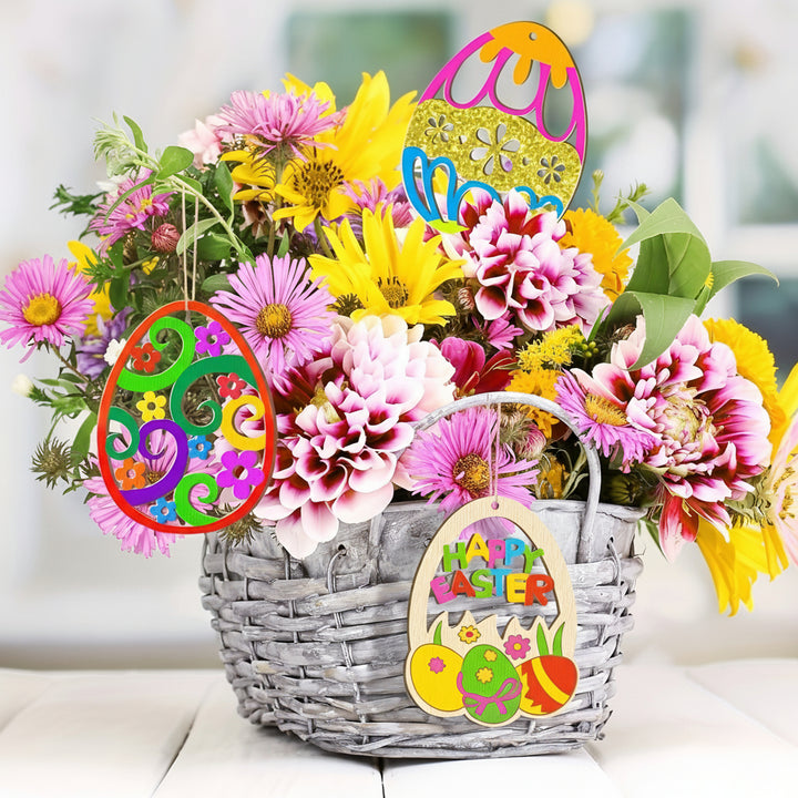Wooden Hanging Ornaments Decorative Easter and Holiday Wall Decor