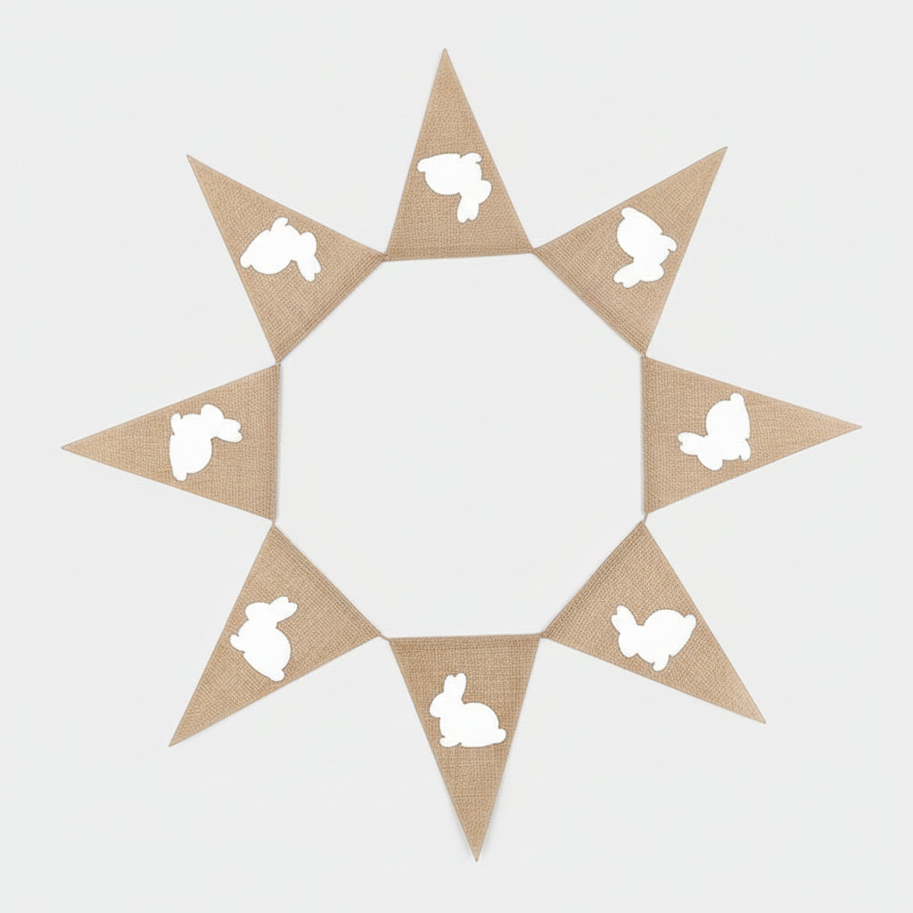 Easter Bunting Banner Rustic Garden Party Decorations Holidays
