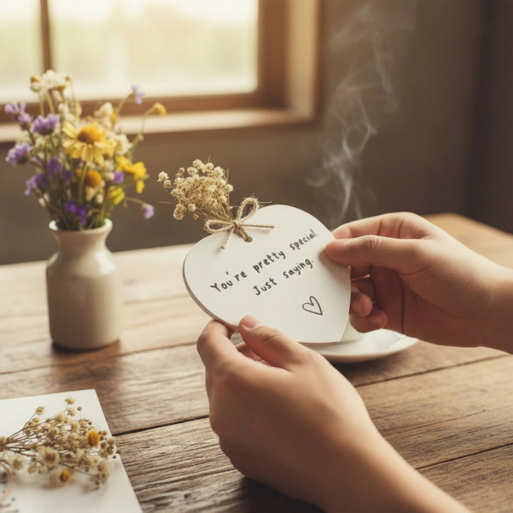 Decorazione da parete Cuore appeso Insegna in acrilico Citazione romantica Regalo
