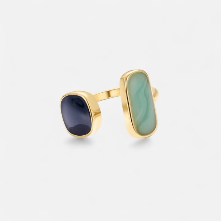 Celzoir | Bague Femme Aigue-Marine Enroulée Dorée