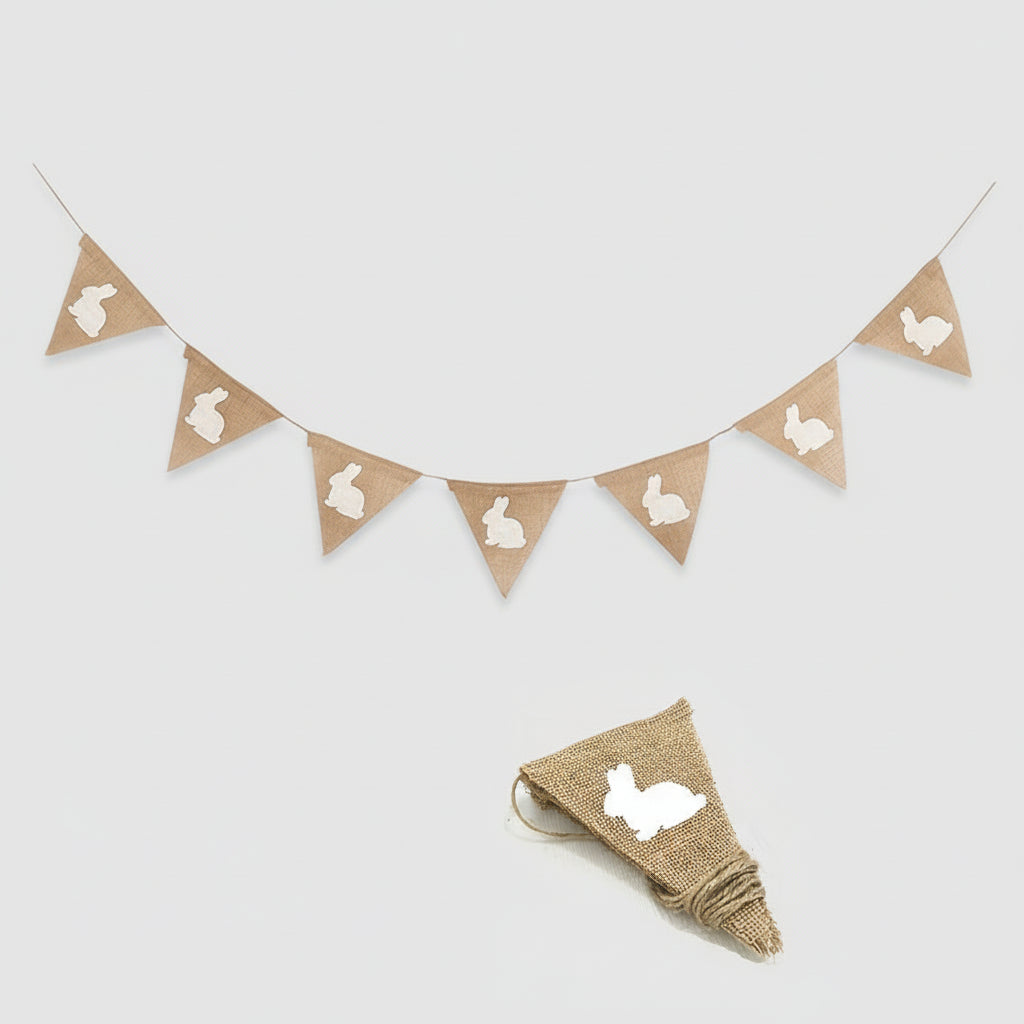 Easter Bunting Banner Rustic Garden Party Decorations Holidays