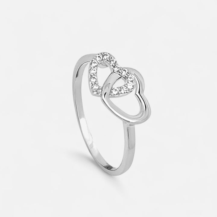 Celzoir | Bague Classy Femme Deux Cœurs en Argent – Élégance Romantique et Raffinement Intemporel