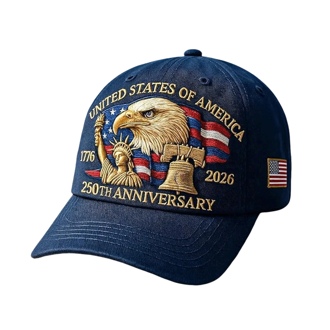 Baseball Cap Commemorative America 250th Anniversary Patriotic Eagle Statue Of Liberty American Flag - Image 1