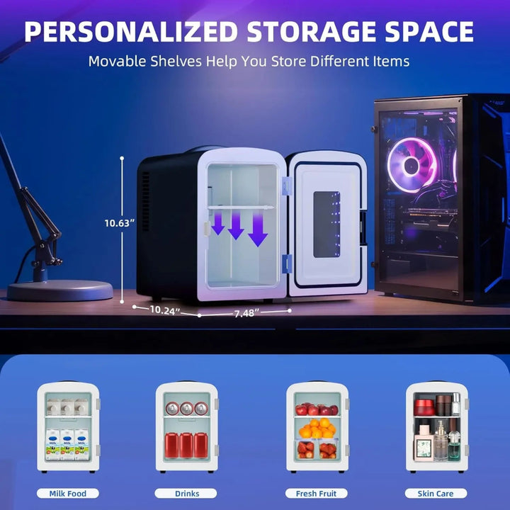 Bedroom Mini Fridge Mini Refrigerator Portable Compact - Image 6