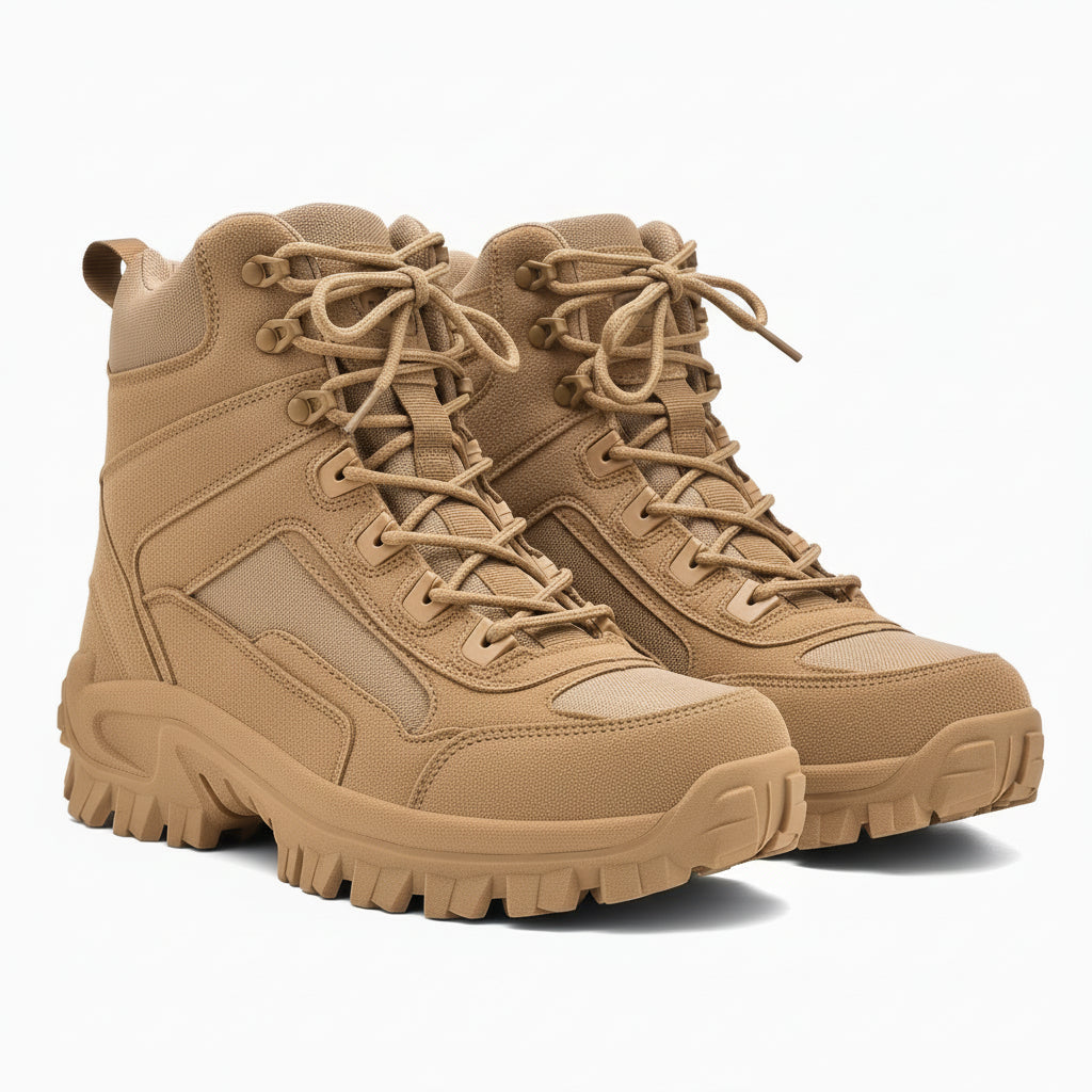 Mens Hiking Boots Round Toe Durable TPR Sole
