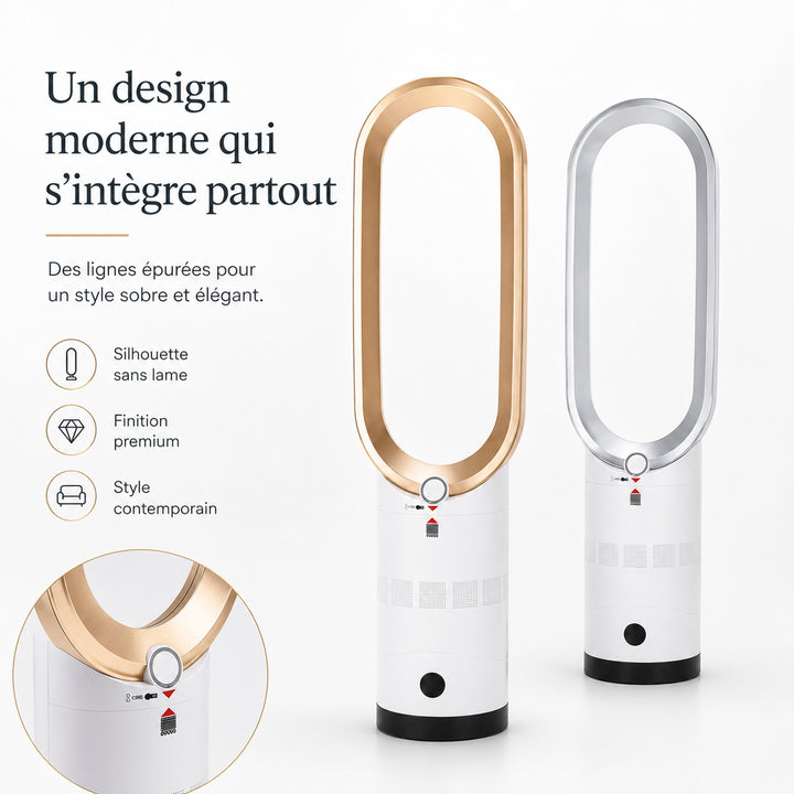 Bladeless Tower Fan Oscillating Standing With Airflow Control And Sleek White Design - Image 9