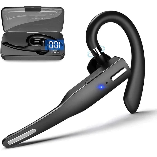 Bluetooth Earpiece Wireless Headset Black Over-Ear Charging Case 5.1 Hands Free - Image 1